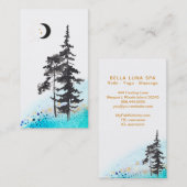 *~* Mondbäume, Gold Stars Moon Beams Visitenkarte (Vorne/Hinten)