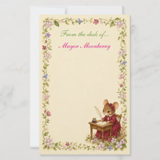 Mondbeeren-Hohlweg Whimsical Floral Beerenrand Sta Briefpapier