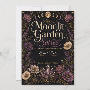 Mondbeglanzte Garten-Soirée-Einladungskarte