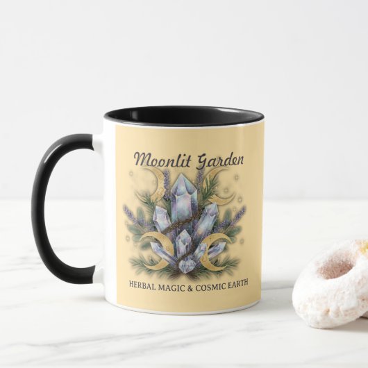 Mondbeglückter Kristallblumenstrauß des Gartens •  Tasse (Mit Donut)