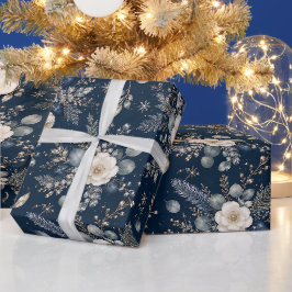 Mondbegrünter Garten Elegantes Winter Botanisches Geschenkpapier