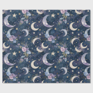 Mondbegrünter Garten Himmels Wallpaper   Aquarell Geschenkpapier