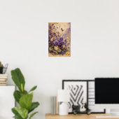 MONDBESCHEINTETER VIOLETTTER TEE-GARTEN-KUNST POSTER (Heimbüro)
