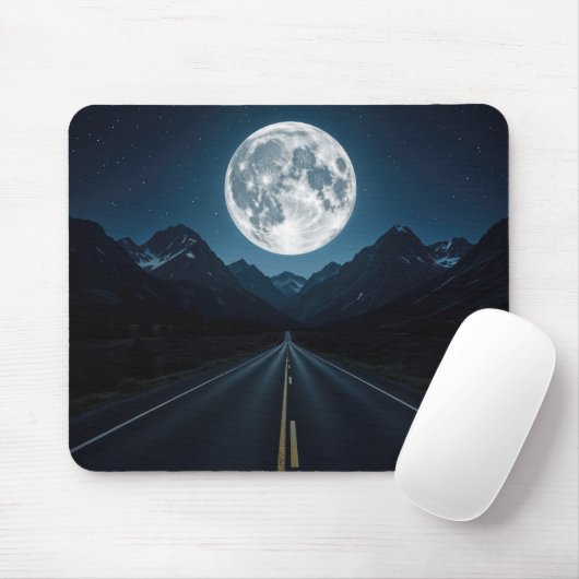 Mondbeschienene Bergstraße Mousepad (Mit Mouse)