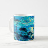Mondbeschienene Bucht mit Booten Impressionistisch Kaffeetasse (Vorderseite Links)