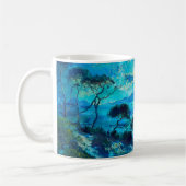 Mondbeschienene Bucht mit Booten Impressionistisch Kaffeetasse (Links)