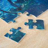 Mondbeschienene Bucht mit Booten Impressionistisch Puzzle (Seite)