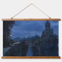 Mondbeschienene Burgbrücke Tapete