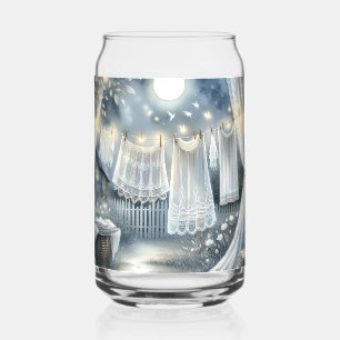 Mondbeschienene Cottagecore-Wäscheleine Dosenglas