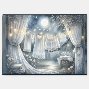 Mondbeschienene Cottagecore-Wäscheleine Magnet