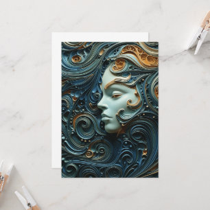 Mondbeschienene Frau 3D Kunst Einladung
