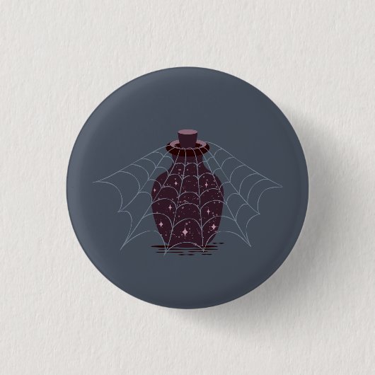 Mondbeschienene Hexen-Halloween-Magie-Flasche Button (Vorderseite)