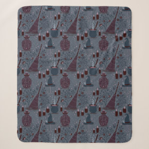 Mondbeschienene Hexen-Halloween-Muster Sherpadecke
