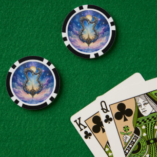 Mondbeschienene himmlische Harfe – Träumerische ko Pokerchips