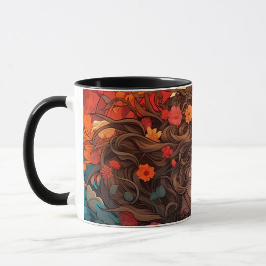 Mondbeschienene Muse Art Nouveau Tasse (Links)