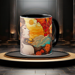 Mondbeschienene Muse Art Nouveau Tasse