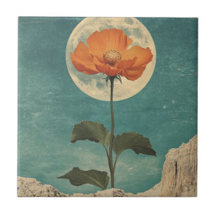 Mondbeschienene Orangenblüte - Vintage-Boho-Charm Fliese