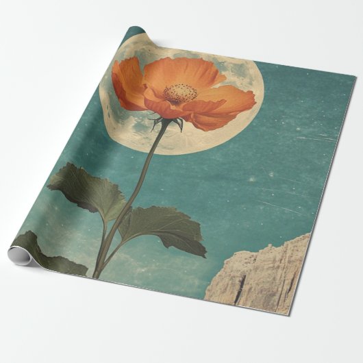 Mondbeschienene Orangenblüte - Vintage-Boho-Charm Geschenkpapier (Ungerollt)