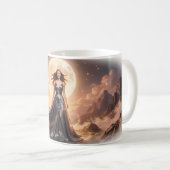 Mondbeschienene Ruhe über dem Traum-Mountain-Mug Kaffeetasse (VorderseiteRechts)