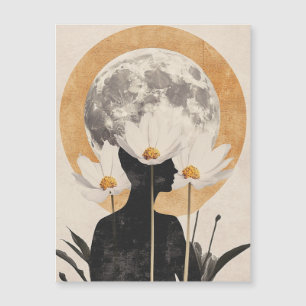 Mondbeschienene Silhouette - Boho-Vintage-Eleganz Magnetkarte