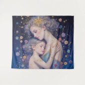 Mondbeschienene Umarmung der Mutter Teppich Wandteppich (Vorderseite (Horizontal))