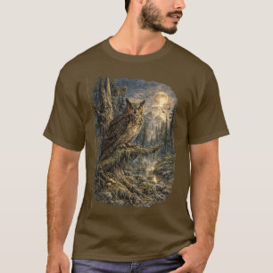 Mondbeschienene Wache – Vintage Großohrkauz T-Shirt