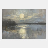Mondbeschienene Wasserfarbenlandschaft Geschenkpapier Set (Vorderseite)