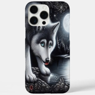 Mondbeschienene Weißwolfreflexion iPhone 16 Pro Max Hülle