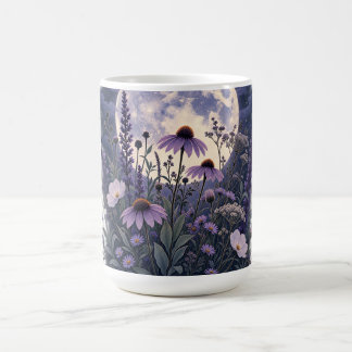 Mondbeschienene Wildblumen Vollmond Kaffeetasse