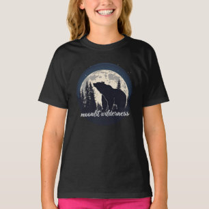 Mondbeschienene Wildnis Bär Silhouette T-Shirt