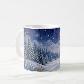Mondbeschienene Winterlandschaftskunst Kaffeetasse (Vorderseite Links)