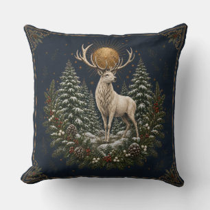 Mondbeschienene Yule Weiße Hirsch Winter Wurf Kiss Kissen