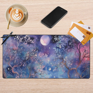 Mondbeschienene Zaubernachtlandschaft des verzaube Schreibtischunterlage