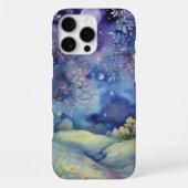 Mondbeschienene Zauberwald-Nachtlandschaft iPhone Hülle (Rückseite)