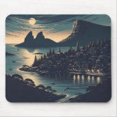Mondbeschienener Hafen Mousepad (Vorne)