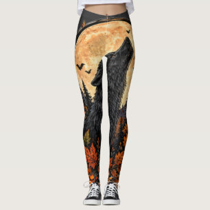 Mondbeschienener heulender Wolf-Gothic-Halloween-S Leggings