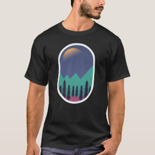 Mondbeschienener Kiefernwald Minimalistische Mitte T-Shirt