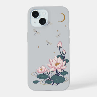 Mondbeschienener Lotus-Teich iPhone 15 Hülle