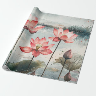 Mondbeschienener Lotussee (7) Geschenkpapier