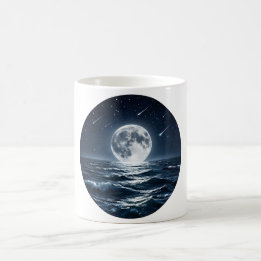 Mondbeschienener Ozean Sternschnuppen Kaffeebecher Kaffeetasse