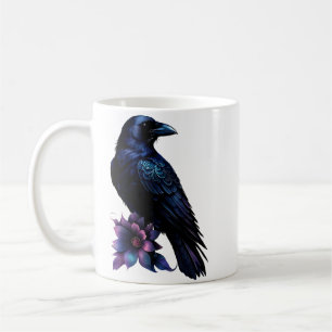 Mondbeschienener Rabe   Gothic Floral Hochzeitssui Kaffeetasse