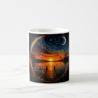 Mondbeschienener Sonnenuntergangssee – Fantasy-Ste Kaffeetasse