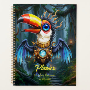 Mondbeschienener Steampunk-Tukan. Planer