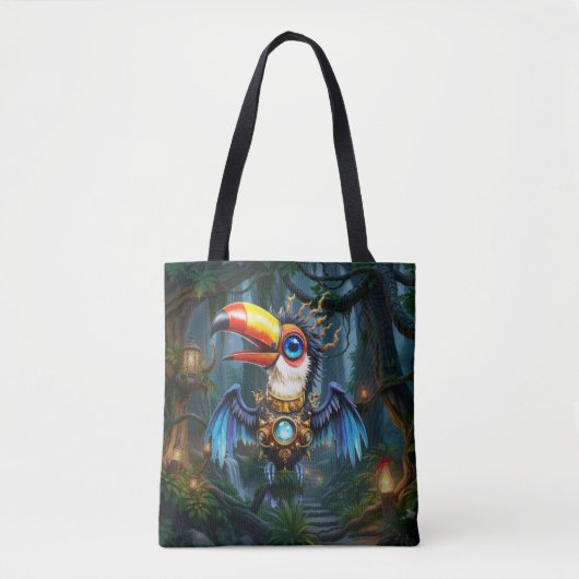 Mondbeschienener Steampunk-Tukan.  Tasche (Vorderseite)