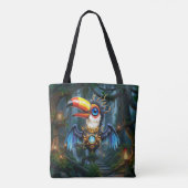 Mondbeschienener Steampunk-Tukan.  Tasche (Rückseite)