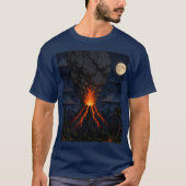 Mondbeschienener Vulkan T-Shirt (Vorderseite)