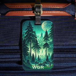 Mondbeschienener Wald Gepäckanhänger