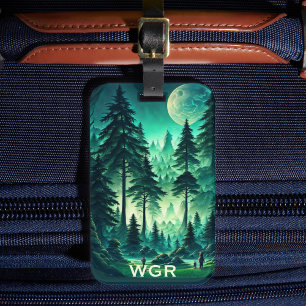 Mondbeschienener Wald Gepäckanhänger
