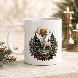 Mondbeschienenes Jul-Weißhirsch-Winter-Sonnenwende Jumbo-Tasse