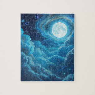 Mondbeschienenes Wolkenhimmel-Puzzle Puzzle